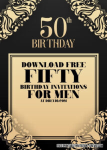 FREE Printable 50th Birthday Invitation For Men Download Hundreds