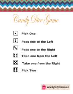 Free Printable Candy Dice Game For Kids