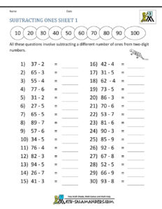 Free Printable Math Worksheets For 3rd Grade Subtraction Letter