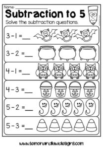 Free Spooktacular Halloween Math Worksheets For Kids Lemon Kiwi Designs