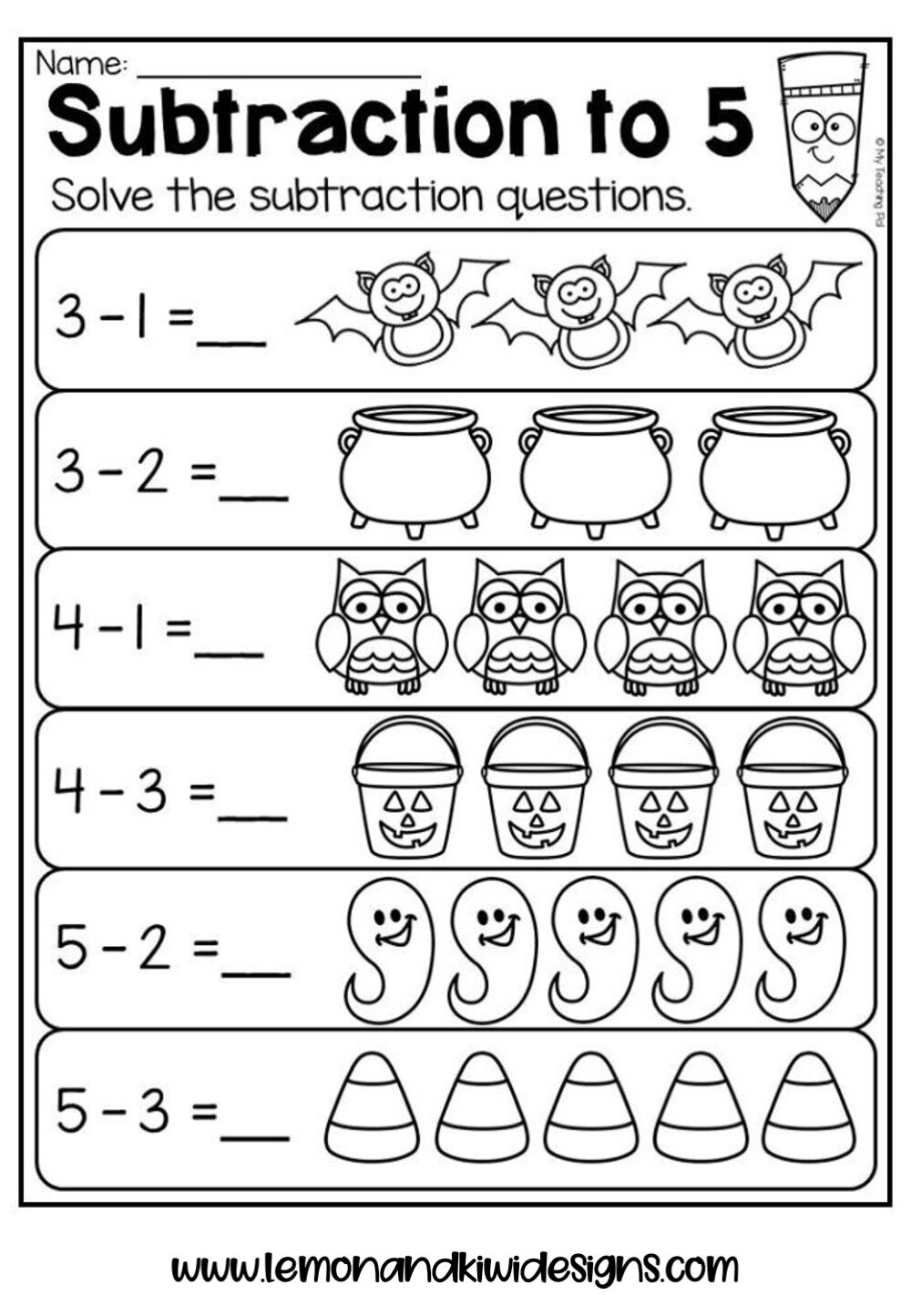 Free Spooktacular Halloween Math Worksheets For Kids Lemon Kiwi Designs