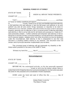 Free Texas General Financial Power Of Attorney Form PDF EForms