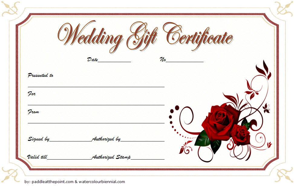 Free Printable Wedding Gift Certificate Templates NewFreePrintable