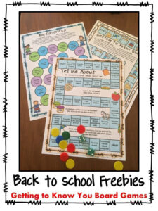 FREEBIES 3 Getting To Know You Board Games For Back To School By