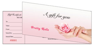 Gift Certificates Printing For Nail Salon