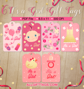 It s A Girl Gift Tags Gift Tags Diy Gift Tag Template Printable