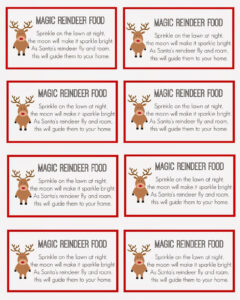 Magic Reindeer Food Reindeer Food Label Magic Reindeer Food