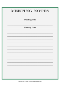 Meeting Notes Template Download Printable PDF Templateroller