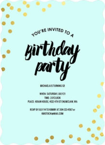 Pin On Printable Birthday Invitation Card Template