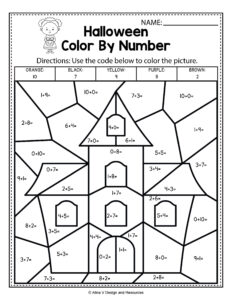 Printable Halloween Math Worksheets For 1st Grade Letter Worksheets