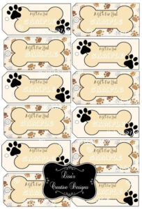 Printable Paw Print Dog Bone Gift Tags Dog Lover Gift Tags Etsy