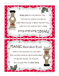 Reindeer Food pdf Christmas Kindergarten Reindeer Food Label Magic