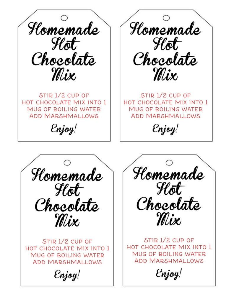 Free Printable Hot Chocolate Gift Tags NewFreePrintable