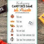 Thanksgiving Candy Dice Game Printable Game For Kids Cupcake Diaries