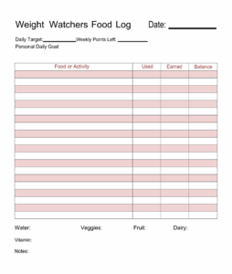 10 Best Free Printable Weight Watchers Journal Printablee