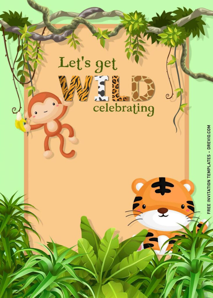 11 Fun Jungle Birthday Party Invitation Templates Birthday Party 