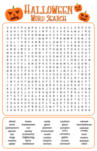 15 Best Free Printable Halloween Word Search For Kids Printablee