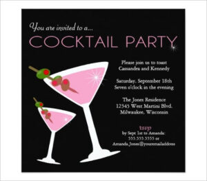 21 Stunning Cocktail Party Invitation Templates Designs Word PSD