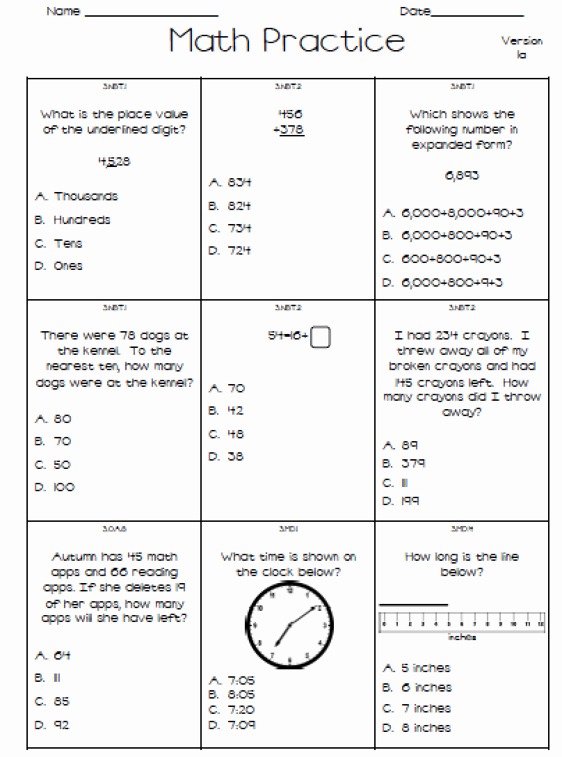 3Rd Grade Math Staar Test Practice Worksheets Db excel