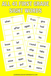 41 Laminated Dolch First Grade Sight Word Flashcards Learning