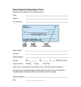 47 Direct Deposit Authorization Form Templates TemplateArchive