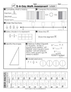 4th Grade Weekly Math Assessments Teacher Thrive