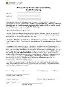 50 Free Release Of Liability Forms Liability Waiver TemplateLab