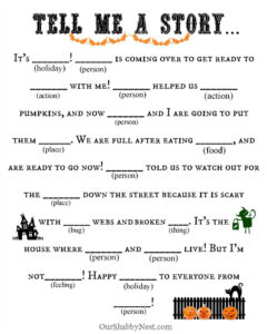 A Thoughtful Place Halloween Worksheets Halloween Mad Libs