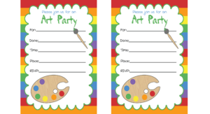 Art Party Invitations Kids Coloring Pages Art Party Invitations