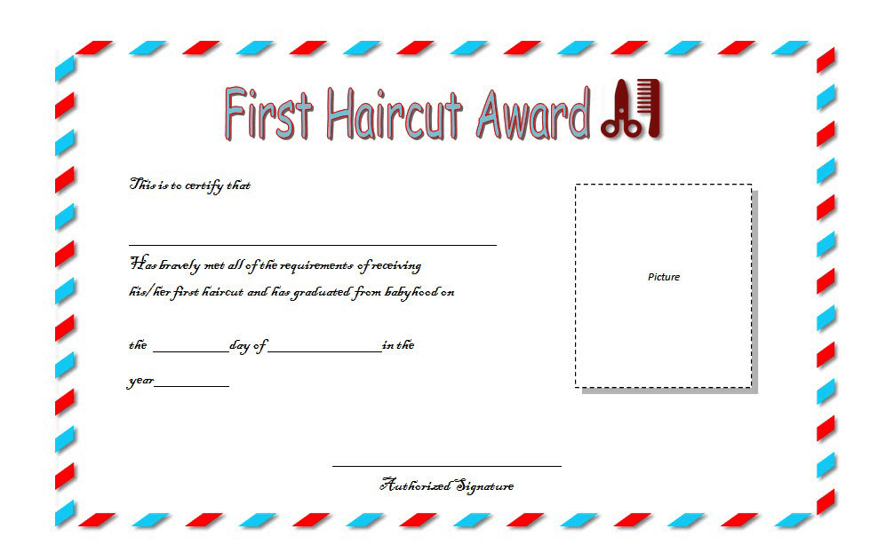 Baby s First Haircut Certificate Template FREE 2 In 2021 First 