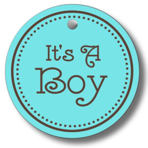 Baby Shower Round Favor Tag E