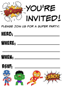 Birthday invitations free printable Superhero Birthday Invitations