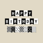 Black And White Birthday Banner Birthday Party Decorations Etsy