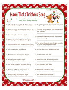 Christmas Carol Game DIY Christmas Song Game Christmas Music Etsy