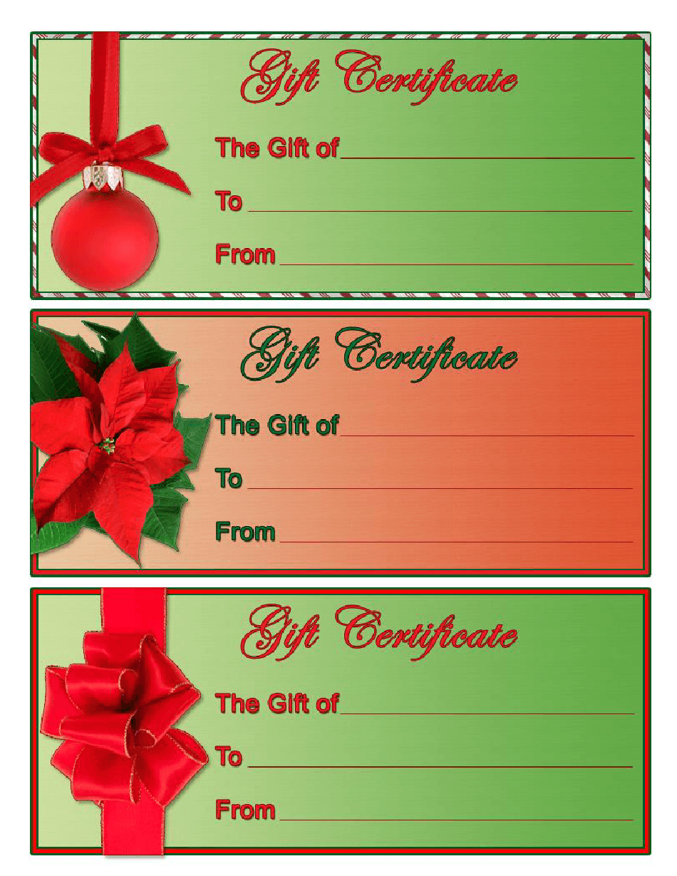 Christmas Gift Certificate Templates Download Fillable PDF Templateroller