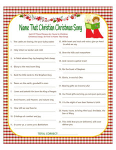 Christmas Song Game Christian Christmas Carol Game Christmas Etsy