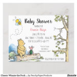 Classic Winnie The Pooh Baby Shower Invitation A Classic Winnie The