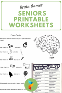 Cognitive Worksheets For Elderly 7 Best Brain Games Seniors Printable