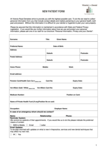 Dental Patient Form Printable Pdf Download