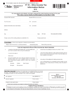 Form IT10 Download Fillable PDF Or Fill Online Ohio Income Tax