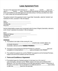 FREE 10 Sample Blank Lease Agreement Forms In PDF MS Word