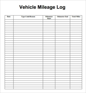 FREE 17 Sample Mileage Log Templates In MS Word MS Excel Pages