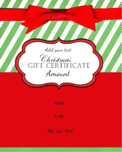 Free Christmas Gift Certificate Template Customize Online Download