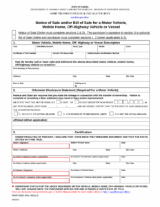 Free Florida Vehicle Boat Bill Of Sale Form HSMV 82050 PDF EForms