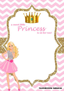 FREE Princess Barbie Baby Shower Invitations Templates FREE Printable