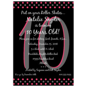 FREE Printable 10 Year Old Birthday Invitations FREE Invitation