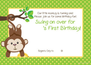 Free Printable 1st Monkey Birthday Invitation Download Hundreds FREE