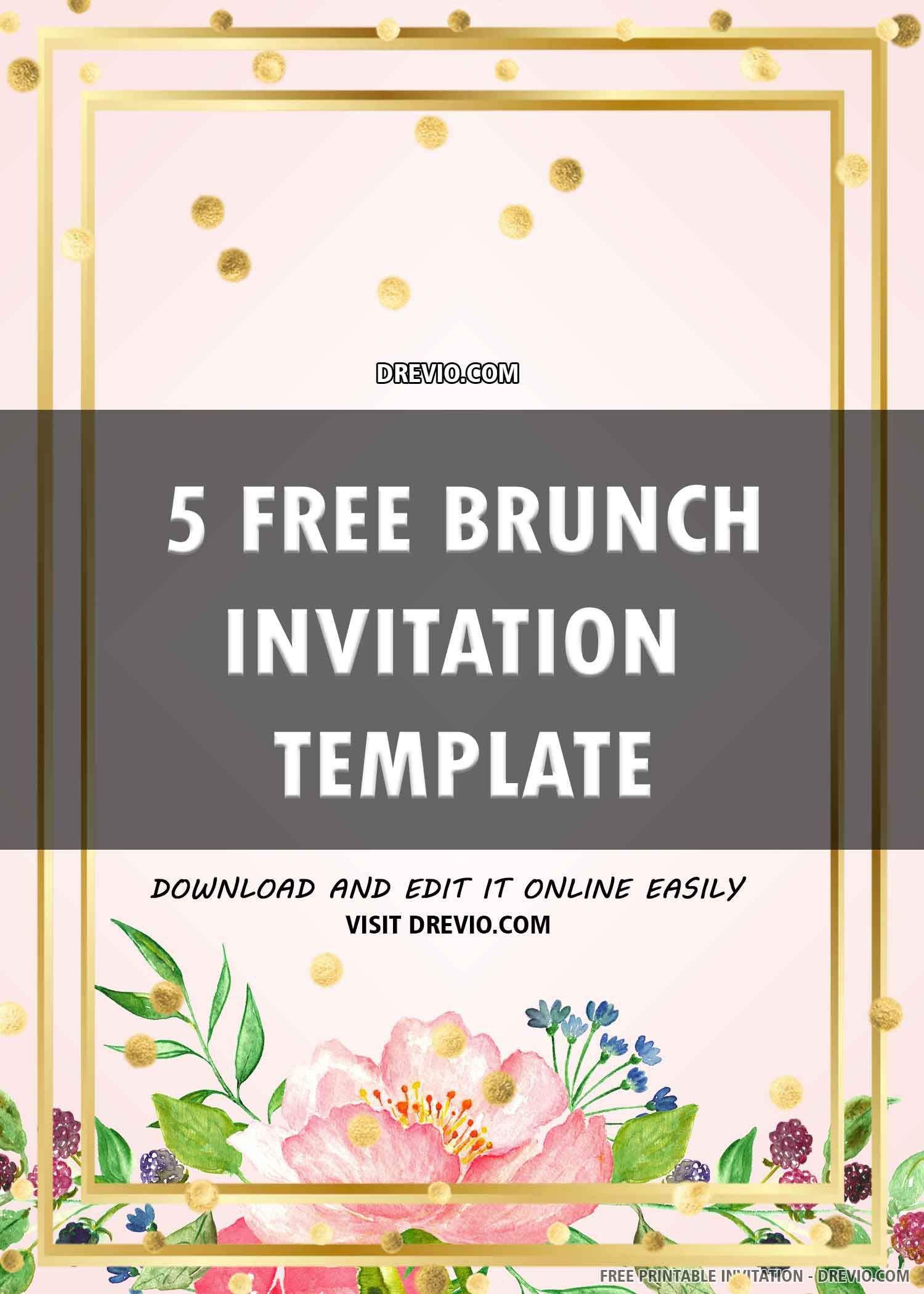 FREE PRINTABLE Brunch Invitation Template Brunch Invitations