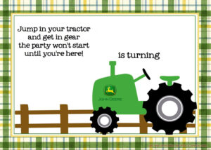 Free Printable John Deere Tractor Birthday Invitation DREVIO