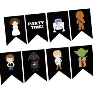 Free Printable STARWARS Party Flag Banner Templates Google da Ara